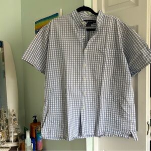 Men’s Ralph Lauren Purple and White Gingham Short Sleeve Button Up, Size L